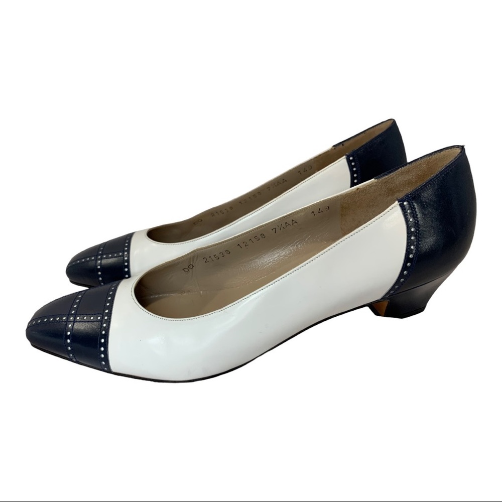 Salvatore Ferragamo Black and White Heels - Picture 2 of 11